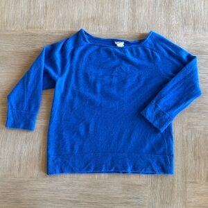 J. Crew 100% Cashmere, Italian Yarn, Blue Pullover Sweater, Size XL